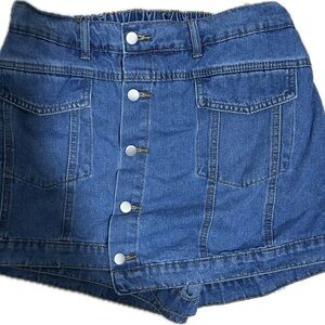 SHEIN Blue Skorts with High-Waisted Design